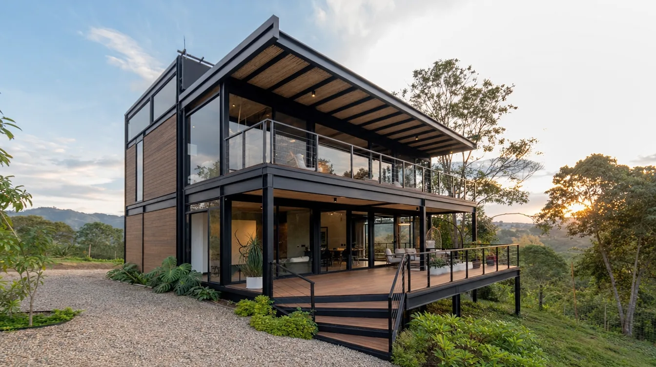 Casa en metal de 120 m² — casa prefabricada y modular en estructura metálica en Colombia