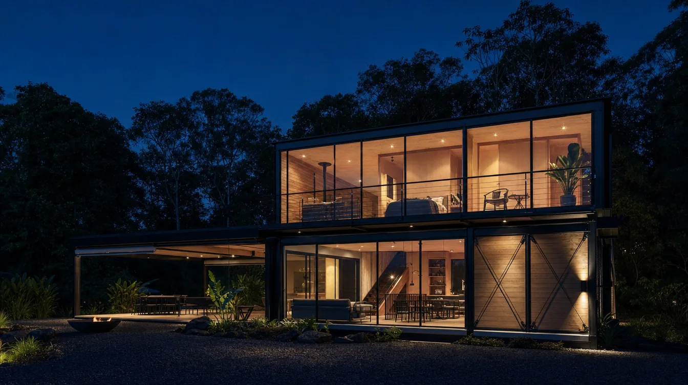 Casa en metal de 90 m² — casa prefabricada y modular en estructura metálica en Colombia