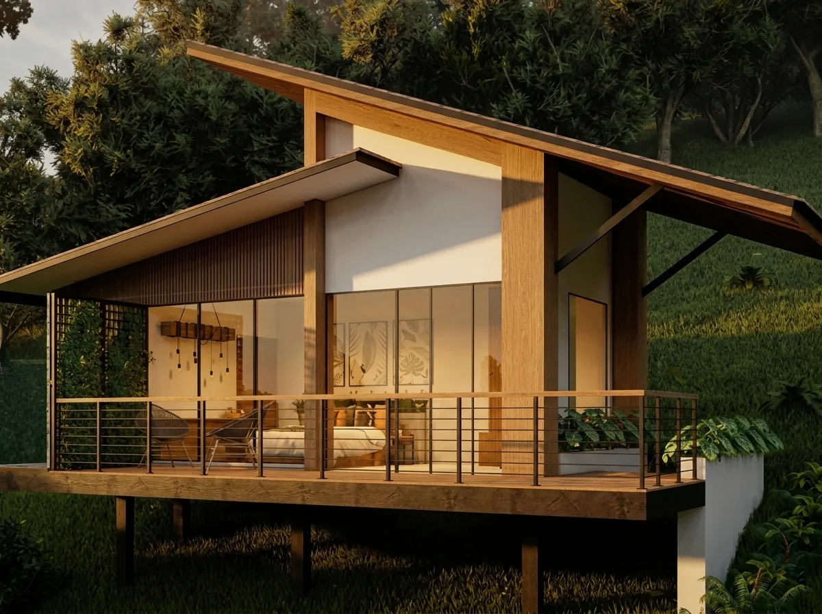 Glamping modular en metal — glamping y cabañas prefabricadas en estructura metálica
