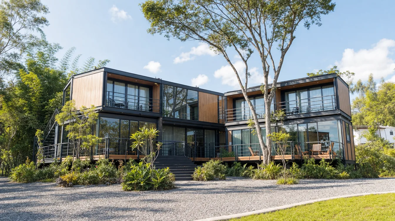 Hotel modular en estructura metálica — hoteles y ecohoteles prefabricados en Colombia