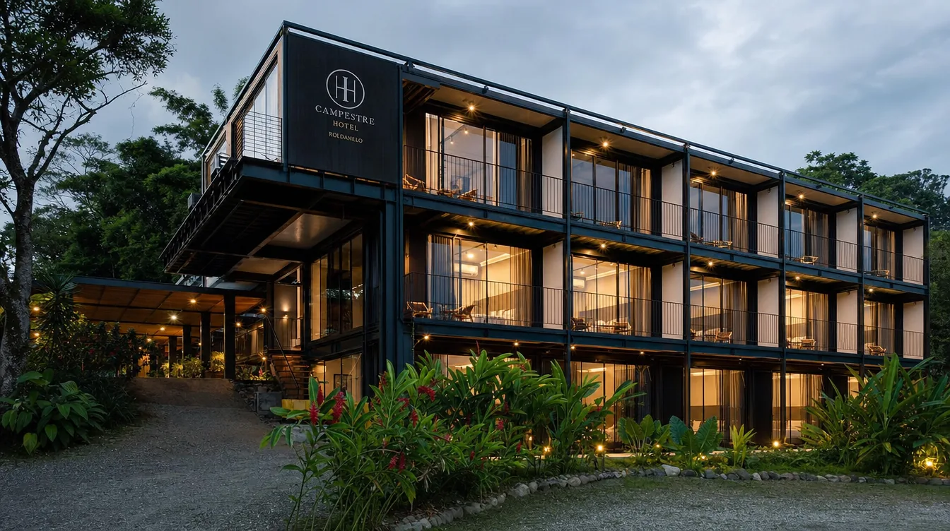 Hotel modular en estructura metálica — hoteles y ecohoteles prefabricados en Colombia
