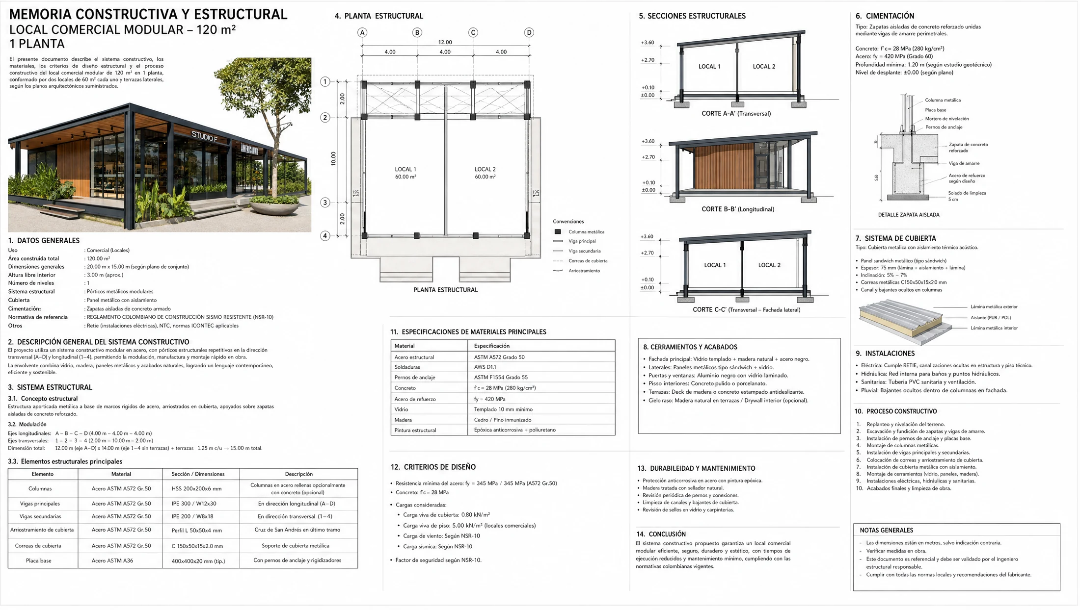 Local comercial en metal y en container — locales modulares prefabricados en Colombia