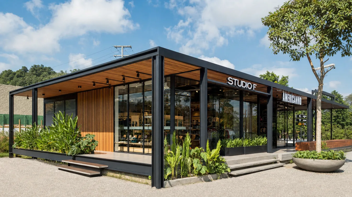 Local comercial en metal y en container — locales modulares prefabricados en Colombia