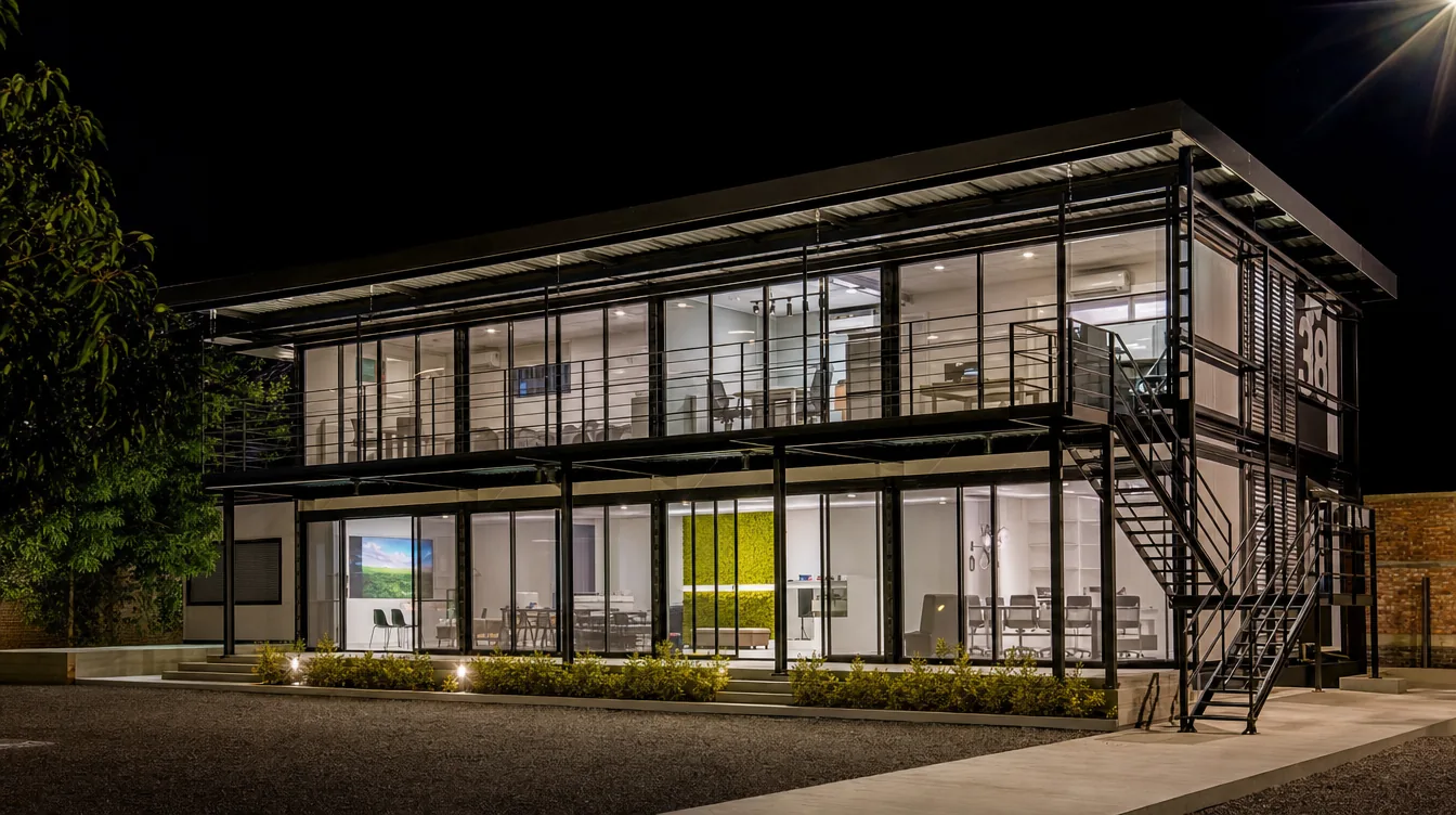 Oficina modular en estructura metálica — oficinas prefabricadas en Colombia