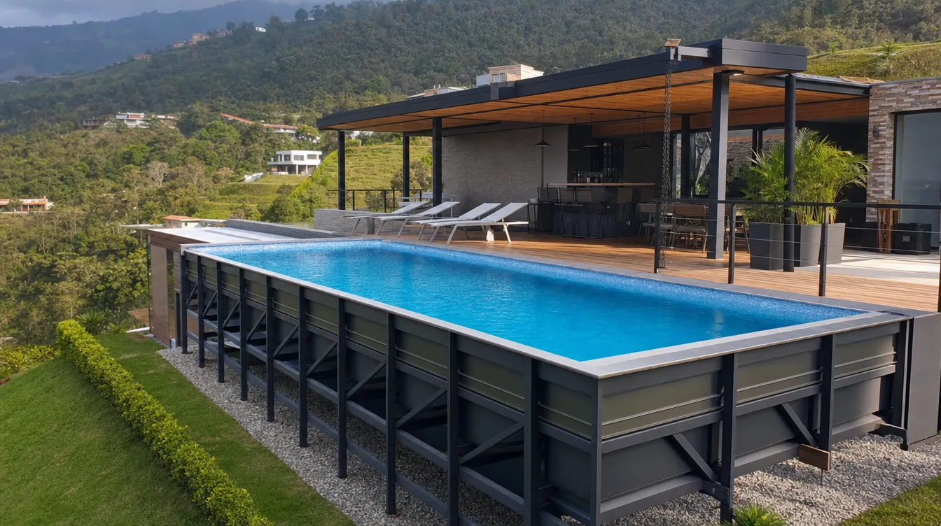 Piscina modular prefabricada en estructura metálica — piscinas modulares en Colombia