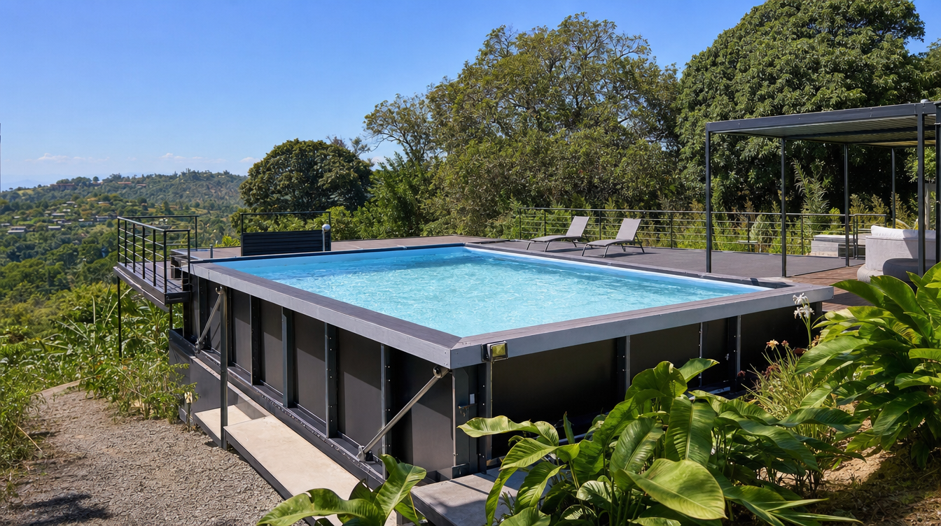 Piscina modular en construccion en La Victoria, Valle del Cauca